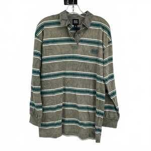 BDG Green Striped Polo Shirt for Men | 100% Cotton XS Regular